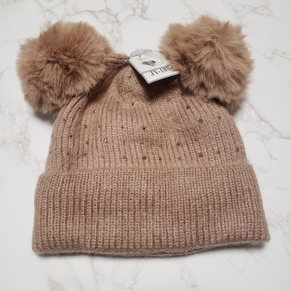 Kids fleece linned khaki winter hat. - Picture 3 of 8